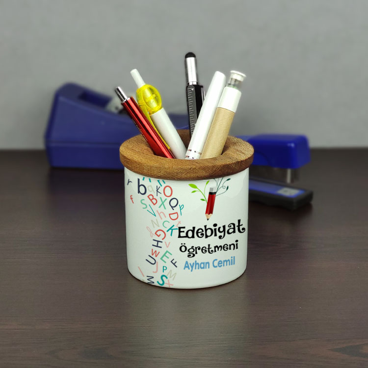 Edebiyat Öğretmeni Seramik Kalemlik 002 Edebiyat Öğretmeni Seramik Kalemlik 002