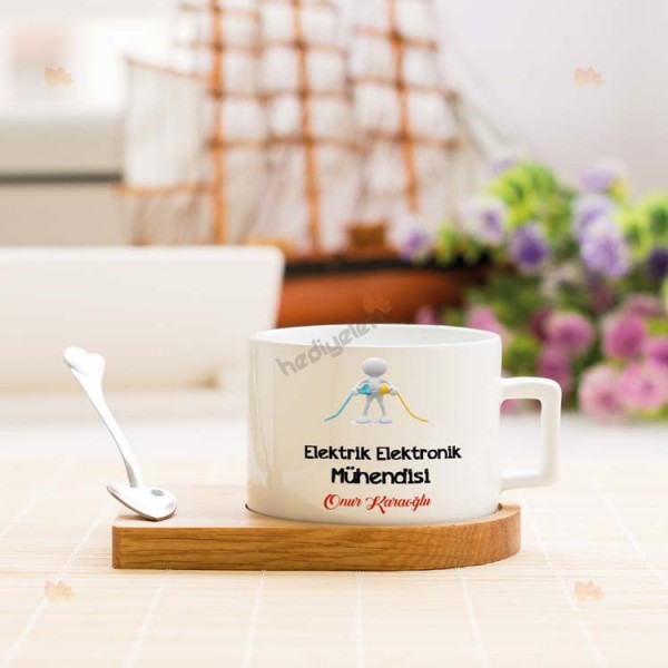 Elektrik Elektronik Mühendisi Figür Stantlı Fincan