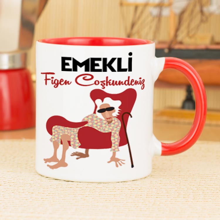 Emekli Bayan Kupa Bardak - Kırmızı Emekli Bayan Kupa Bardak - Kırmızı