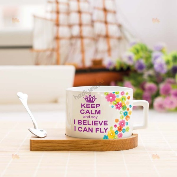 English Teacher Başörtülü Kadın Figür Stantlı Fincan