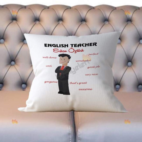 English Teacher Erkek Figür Yastık