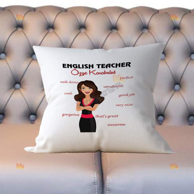English Teacher Kadın Figür Yastık
