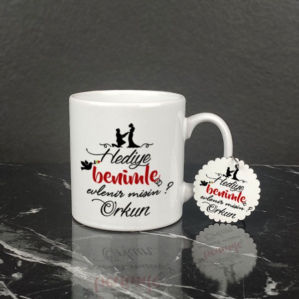 Evlenme Teklifi Kupa Bardak ve Anahtarlık Set