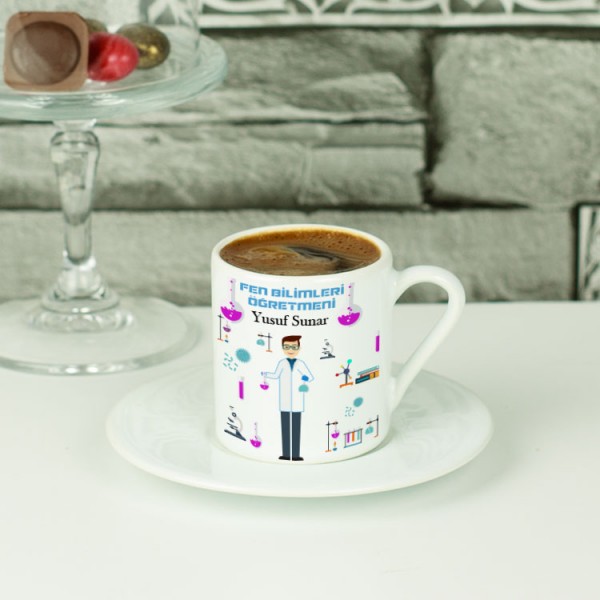Fen Bilimleri Öğretmenine Hediye Erkek Figür Kahve Fincanı 001