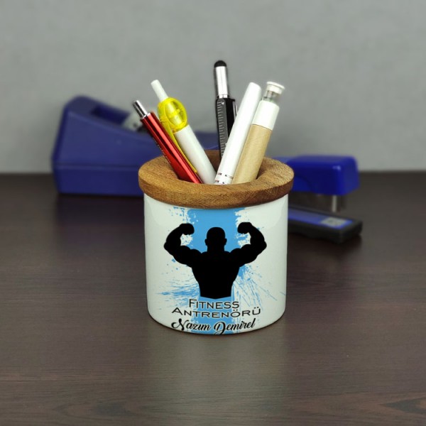 Fitness Antrenörü Seramik Kalemlik 002