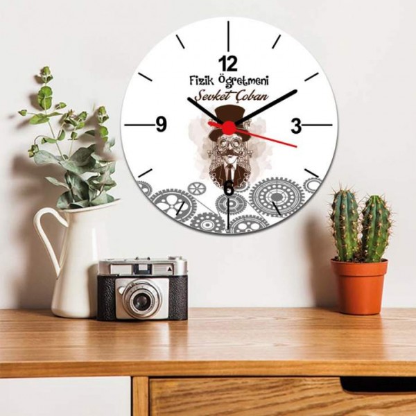 Fizik Öğretmenine Hediye Figür Duvar Saati