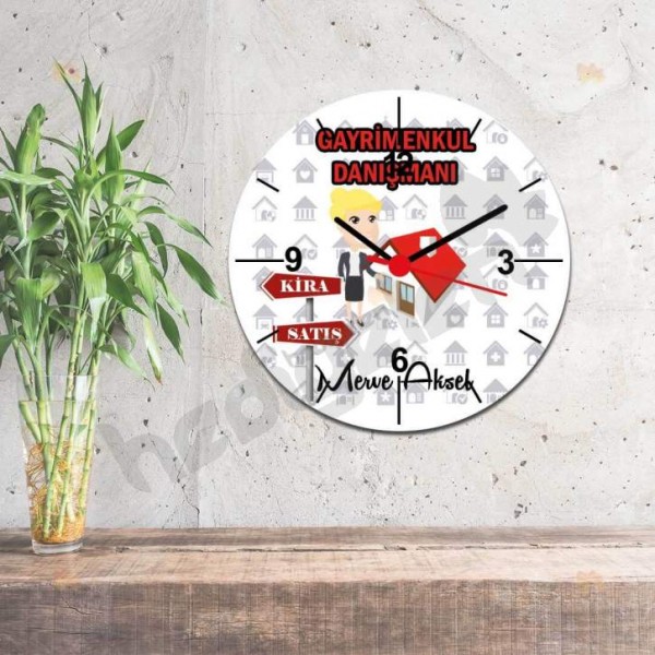Gayrimenkul Danışmanı Duvar Saati