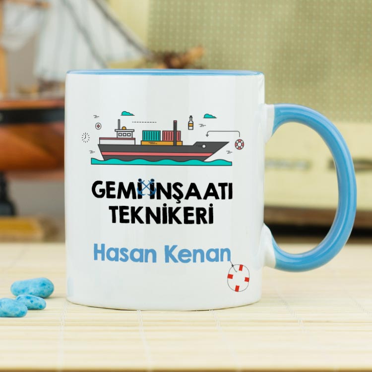 Gemi İnşaatı Teknikeri Kupa Bardak - Mavi