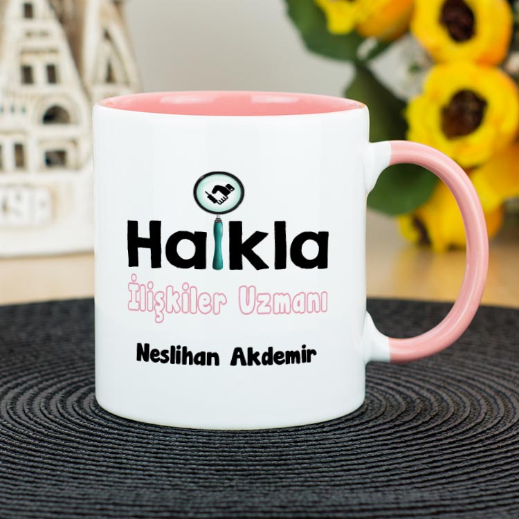 Halkla İlişkiler Uzmanı Kupa Bardak - Pembe 001