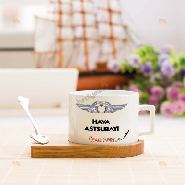 Hava Astsubay Stantlı Fincan