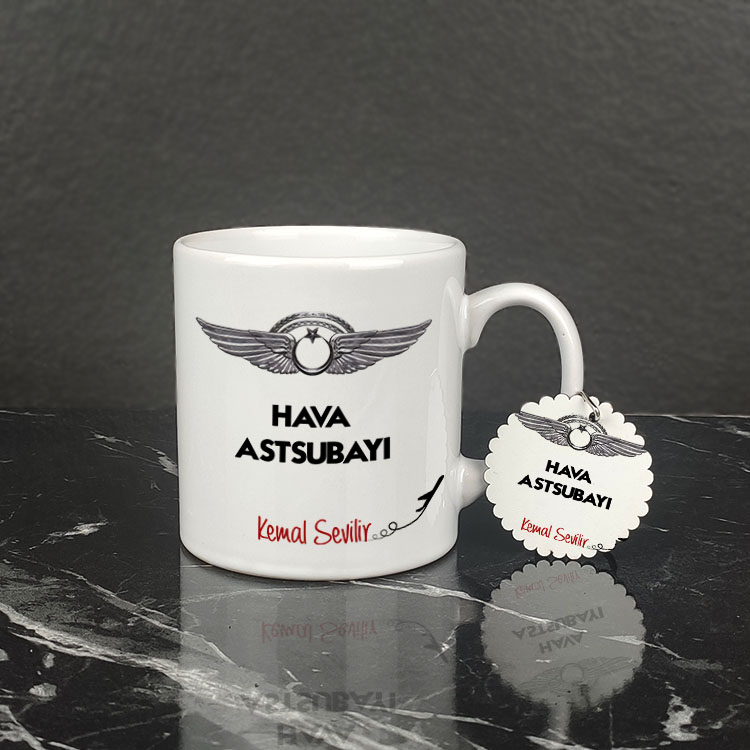 Hava Astsubayı Kupa Bardak ve Anahtarlık Set