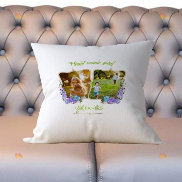 Hayat Seninle Fotoğraf Baskılı Yastık