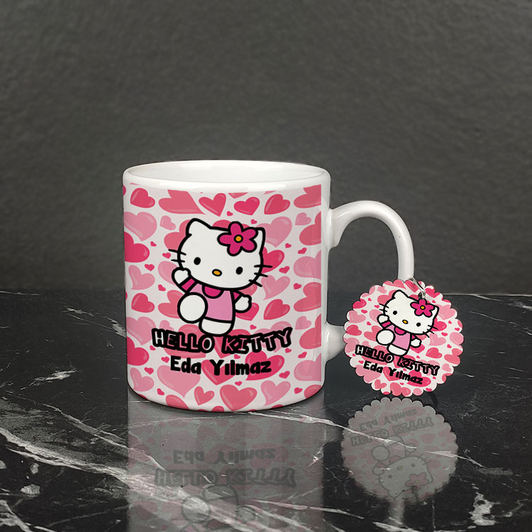 Hello Kitty Kupa Bardak ve Anahtarlık Set