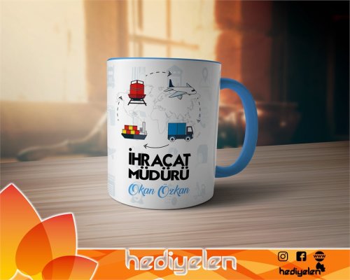 İhracat Müdürü Kupa Bardak - Mavi