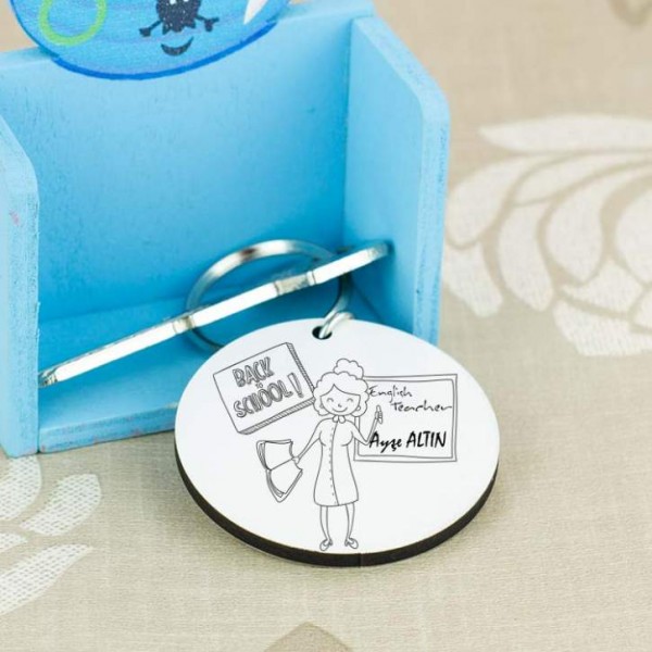 İngilizce Öğretmenine Hediye Back To School Anahtarlık