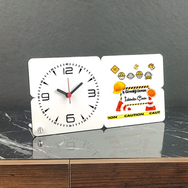 İş Güvenliği Uzmanı Ahşap Masa Saati 001