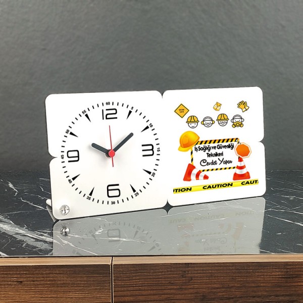İş Sağlığı ve Güvenliği Teknikeri Ahşap Masa Saati