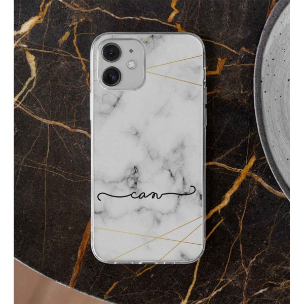 İsimli Granit Desenli Telefon Kılıfı (Sadece iPhone Modelleri)
