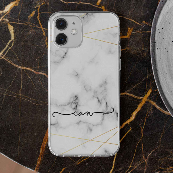İsimli Granit Desenli Telefon Kılıfı (Sadece iPhone Modelleri)