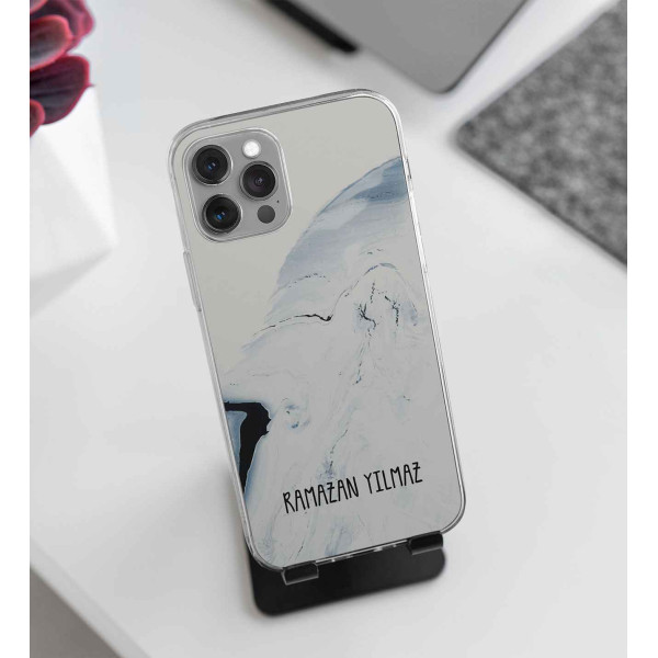 İsimli Granit Tasarımlı Telefon Kılıfı (Sadece iPhone Modelleri)