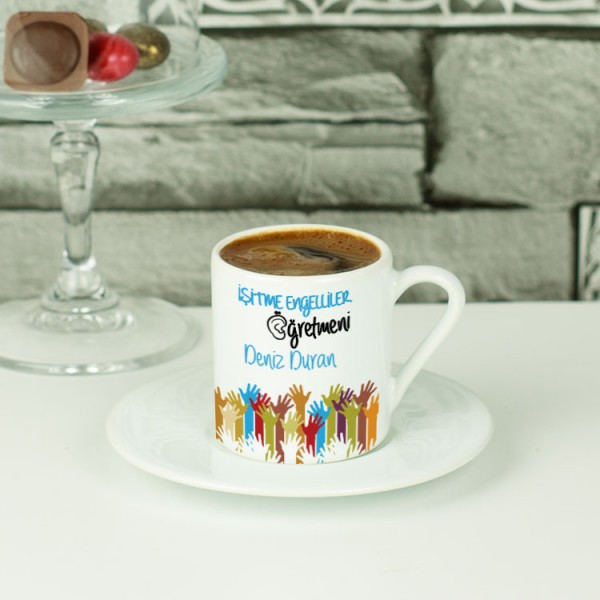İşitme Engelliler Öğretmenine Hediye Kahve Fincanı