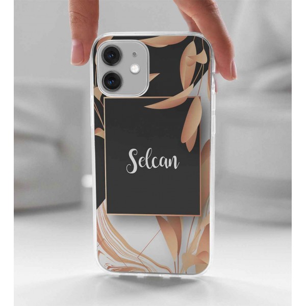 İsme Özel Modern Çiçek Tasarımlı Telefon Kılıfı (Sadece iPhone Modelleri)