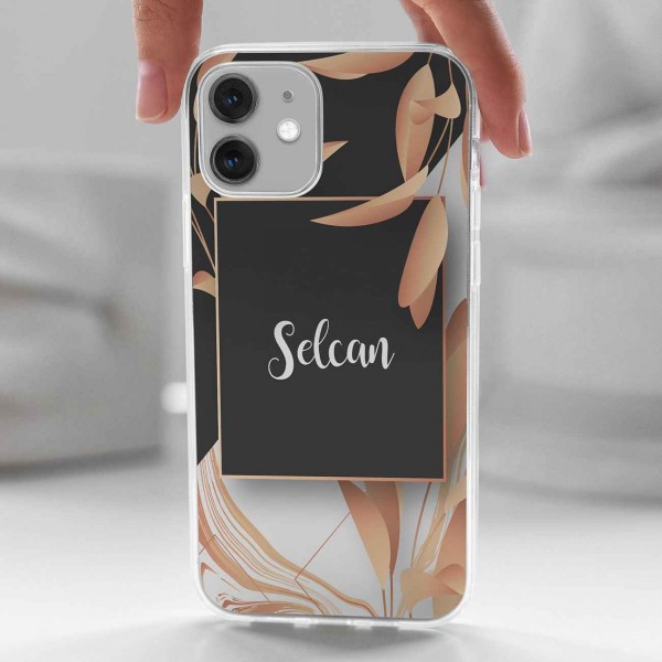 İsme Özel Modern Çiçek Tasarımlı Telefon Kılıfı (Sadece iPhone Modelleri)