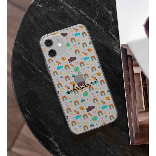 İsme Özel Renkli Tasarım Telefon Kılıfı (Sadece iPhone Modelleri)