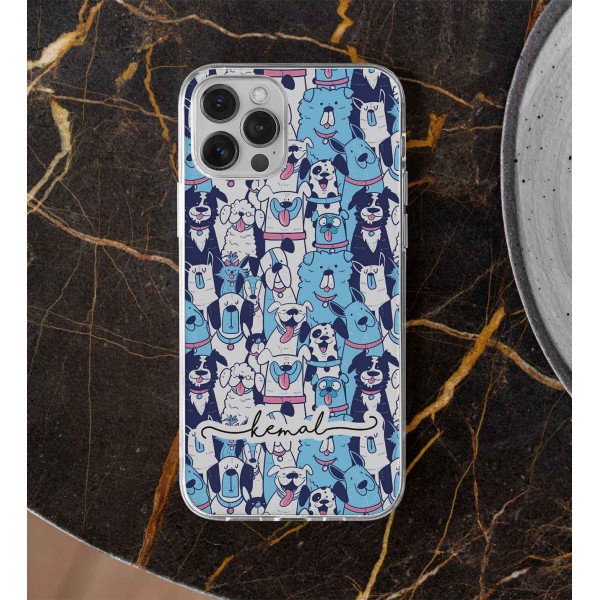 İsme Özel Sevimli Köpekler Telefon Kılıfı (Sadece iPhone Modelleri)