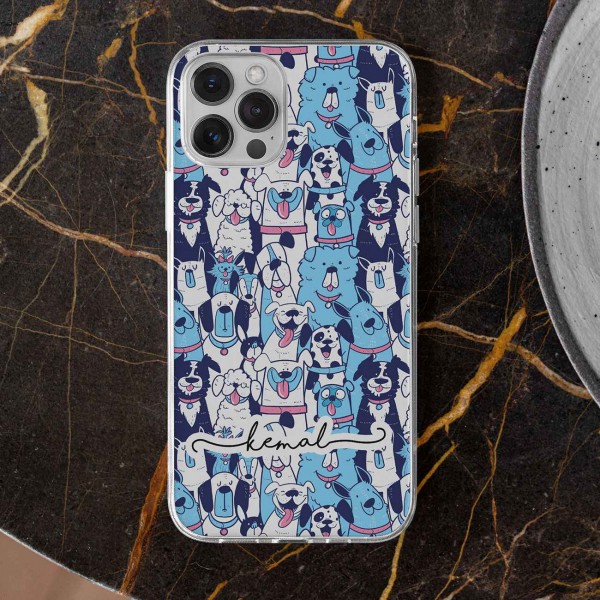 İsme Özel Sevimli Köpekler Telefon Kılıfı (Sadece iPhone Modelleri)