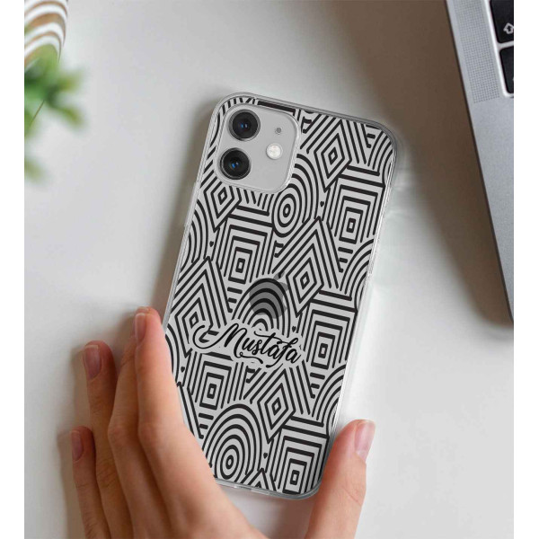 İsme Özel Yeşil Çizgili Telefon Kılıfı (Sadece iPhone Modelleri)