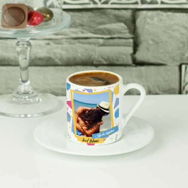 İyi ki Doğdun Fotoğraflı Kahve Fincanı