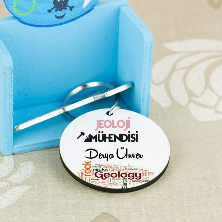 Jeoloji Mühendisi Pembe Tasarım Anahtarlık Jeoloji Mühendisi Pembe Tasarım Anahtarlık