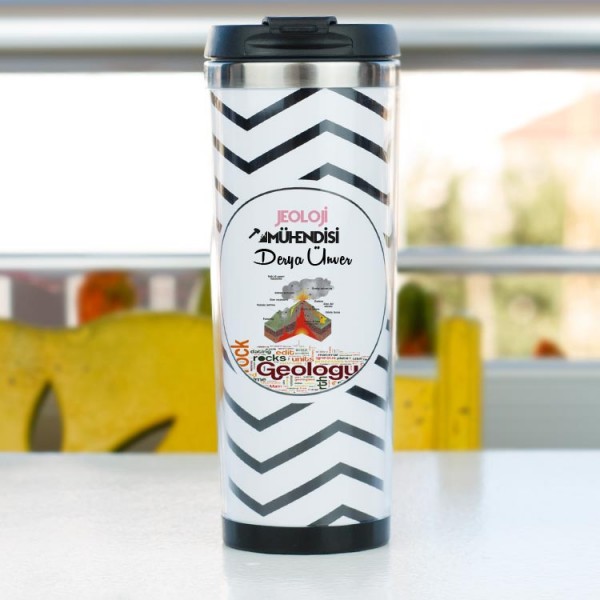Jeoloji Mühendisi Pembe Tasarım Termos