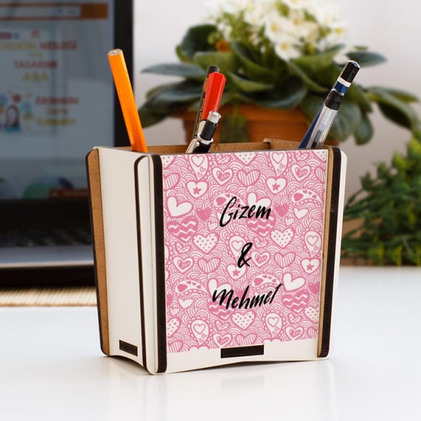 Kalp Tasarım Sevgili Kalemlik