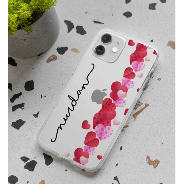 Kalpli İsimli Şeffaf Telefon Kılıfı (Sadece iPhone Modelleri)