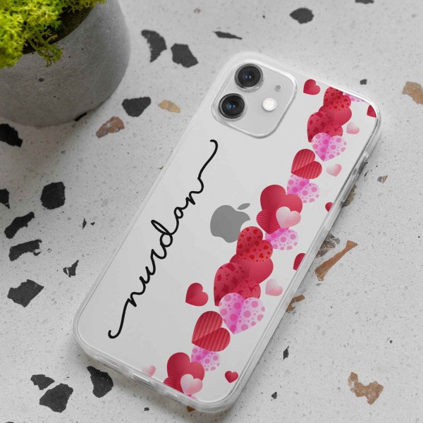 Kalpli İsimli Şeffaf Telefon Kılıfı (Sadece iPhone Modelleri)