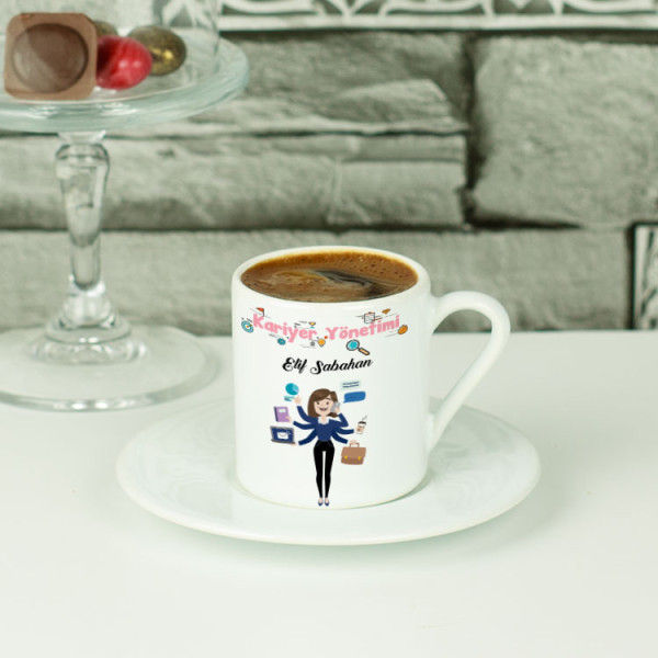Karıyer Yönetimi Kadın Figür Kahve Fincanı