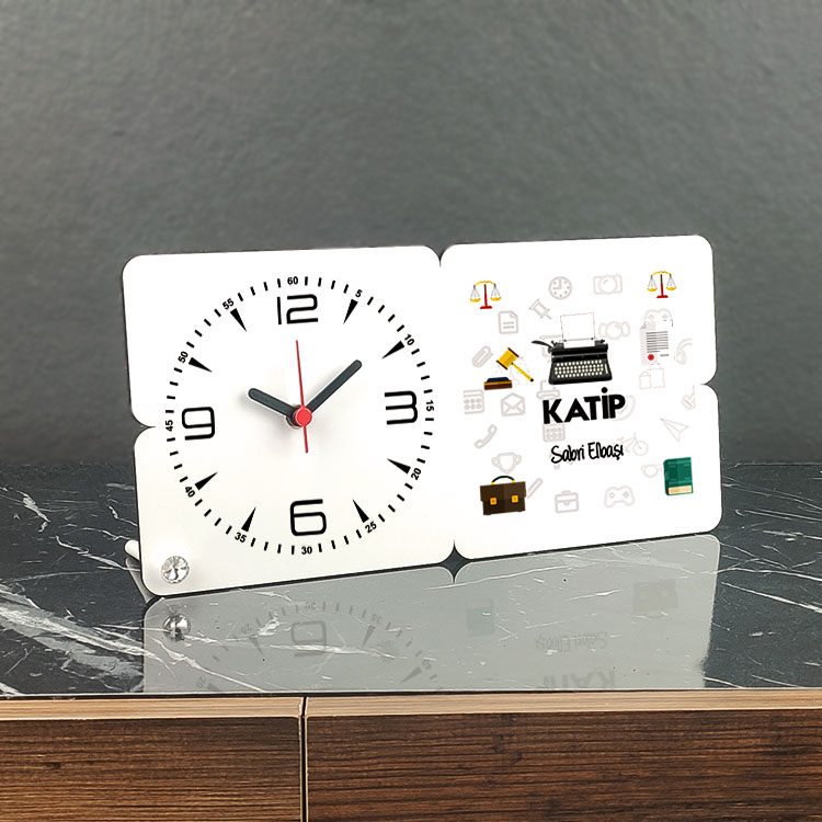 Katip Ahşap Masa Saati Katip Ahşap Masa Saati