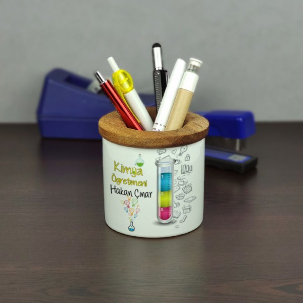 Kimya Öğretmenine Hediye Seramik Kalemlik