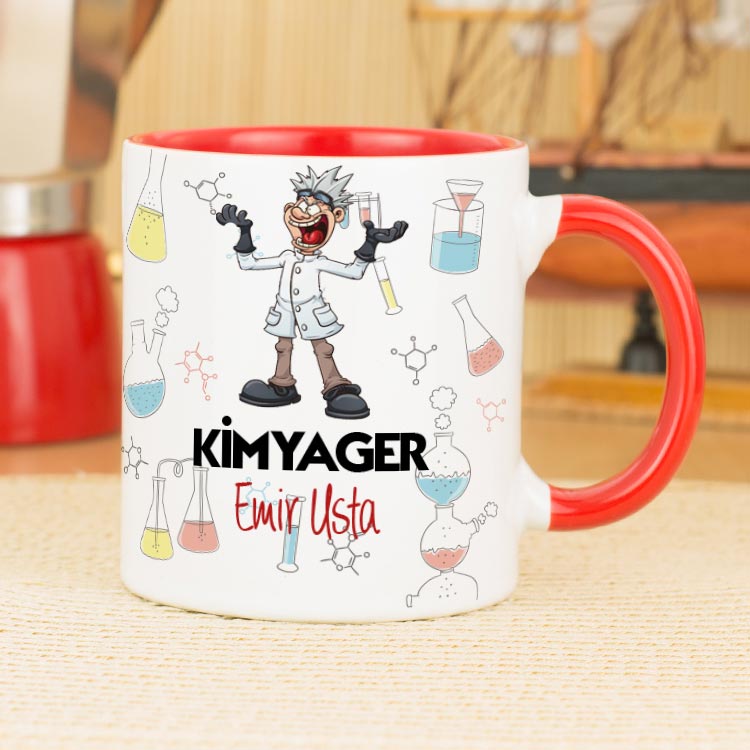 Kimyager Kupa Bardak - Kırmızı Kimyager Kupa Bardak - Kırmızı