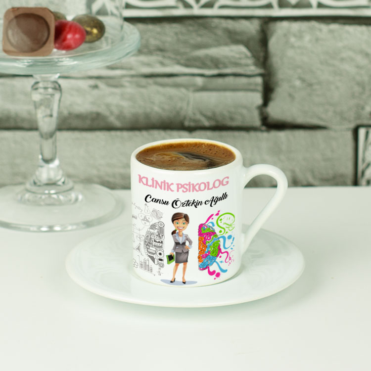 Klinik Psikolog Pembe Tasarım Kahve Fincanı