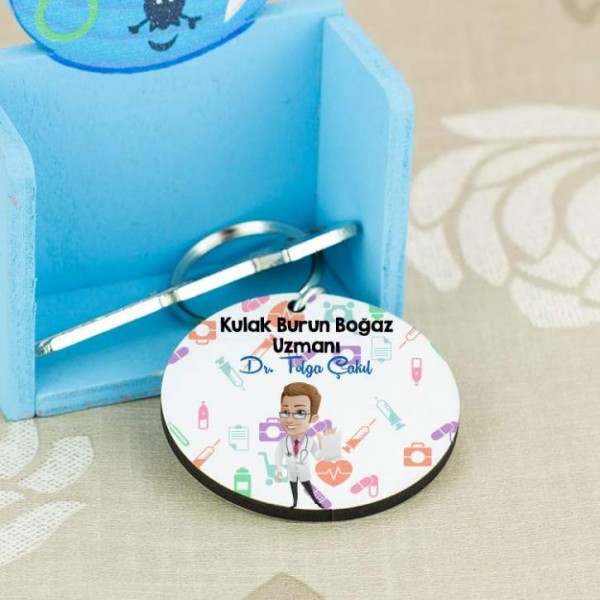 Kulak Burun Boğaz Uzmanı Erkek Figür Anahtarlık
