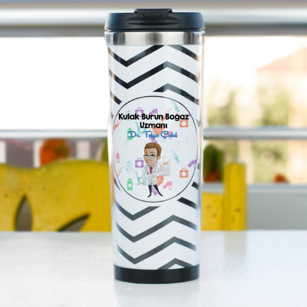 Kulak Burun Boğaz Uzmanı Erkek Figür Termos