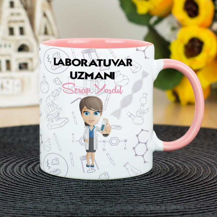 Laboratuvar Uzmanı Kupa Bardak - Pembe