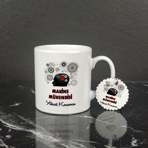 Makine Mühendisi Kupa Bardak ve Anahtarlık Set 003