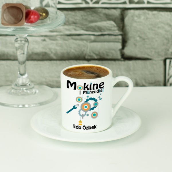 Makine Mühendisi Renkli Tasarım Kahve Fincanı