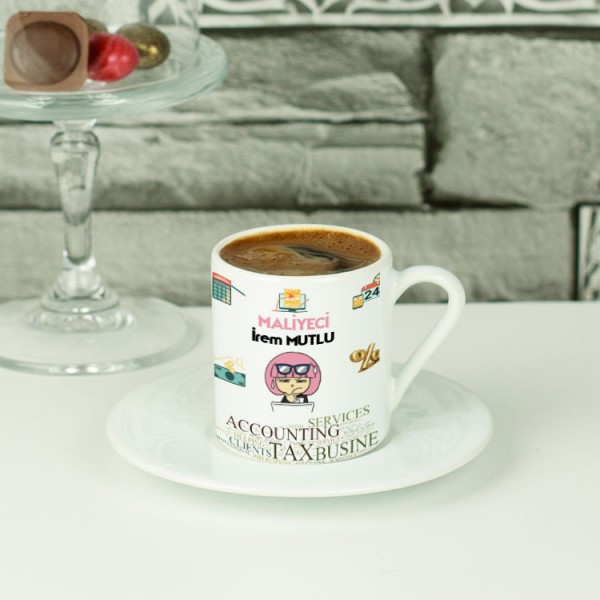 Maliyeci Pembe Tasarım Kahve Fincanı
