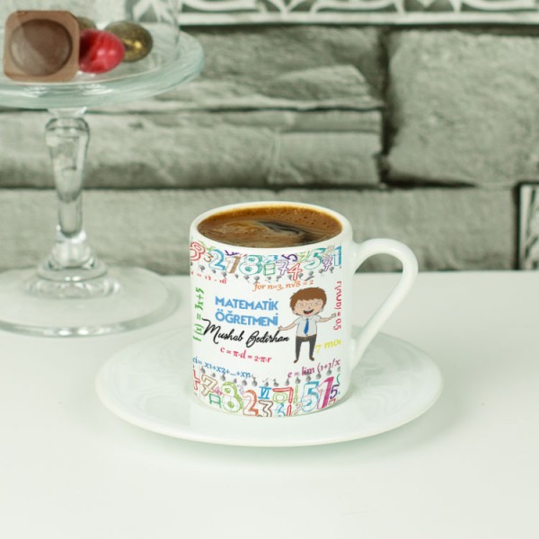 Matematik Öğretmenine Hediye Erkek Figür Kahve Fincanı