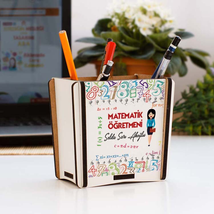 Matematik Öğretmenine Hediye Kadın Figür Kalemlik Matematik Öğretmenine Hediye Kadın Figür Kalemlik